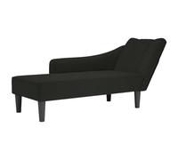 vidaXL Fauteuil long avec accoudoir droit en velours noir