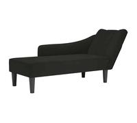 vidaXL Fauteuil long avec accoudoir droit en velours noir