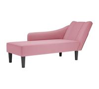 vidaXL Fauteuil long en velours avec accoudoir droit rembourré Rose