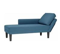 vidaXL Fauteuil long avec coussin et accoudoir droit bleu velours