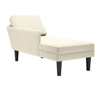VidaXL Fauteuil Long avec Coussin Lombaire - Crème