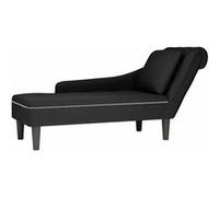 vidaXL Fauteuil long avec coussin et accoudoir droit, velours noir