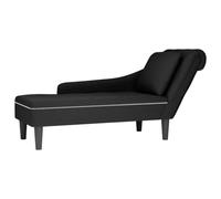 vidaXL Fauteuil long avec coussin et accoudoir droit noir velours