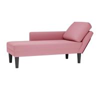 vidaXL Fauteuil long 4009810 avec coussin et accoudoir droit en velours rose