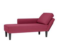 vidaXL Fauteuil long avec coussin et accoudoir droit rouge bordeaux