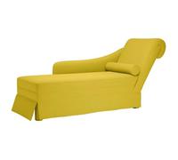 vidaXL Fauteuil long avec traversin et accoudoir droit - Velours jaune