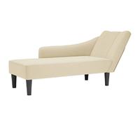 vidaXL Fauteuil long - Crème tissu