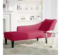 VIDAXL Fauteuil long en velours - Bordeaux