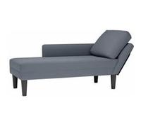 vidaXL Fauteuil long et coussin et accoudoir droit gris foncé velours