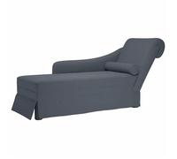 vidaXL Fauteuil long 4009783 avec traversin accoudoir droit velours gris foncé