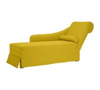 VIDAXL Fauteuil long jaune en velours