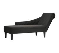 VidaXL Fauteuil Long Noir Tissu