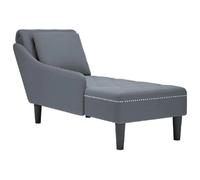 VidaXL - Fauteuil long Velours Gris foncé