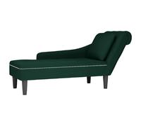 vidaXL Fauteuil long velours vert foncé