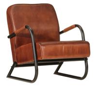 vidaXL Fauteuil, Chaise de Relaxation, Siège avec Accoudoirs et Dossier, Meuble de Salon Salle de Séjour Maison, Marron Cuir Véritable