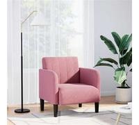 vidaXL Fauteuil avec accoudoirs rose 54 cm velours