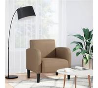 vidaXL Fauteuil met armleuningen Cappuccino cm similicuir Marron G