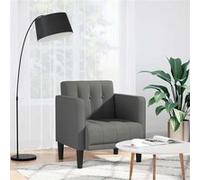 Fauteuil met armleuningen cm tissu gris foncé