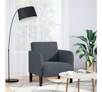 vidaXL Fauteuil avec accoudoirs 54 cm Velours Gris foncé