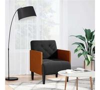 vidaXL Fauteuil avec accoudoirs noir 55 cm velours