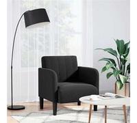 vidaXL Fauteuil avec accoudoirs 54 cm Velours Noir