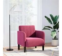 vidaXL Fauteuil met armleuningen cm velours rouge bordeaux Rouge G