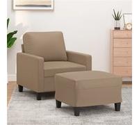 vidaXL Fauteuil & Repose-pied - Cappuccino
