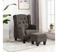 vidaXL Fauteuil avec repose-pied Taupe Tissu