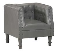 vidaXL Chaise cabriolet - Gris Cuir véritable