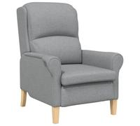 vidaXL Fauteuil moderne Gris clair Tissu en polyester, Bois Moyenne