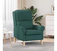 vidaXL Fauteuil Moderne Vert Foncé Tissu, Bois Standard Ergonomique