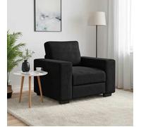 vidaXL Fauteuil 60 cm Velours - Confort TV Relax Loisirs - Noir