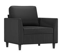 vidaXL Fauteuil Siège avec accoudoirs et dossier rembourrés avec coussin 60 cm Similicuir Noir