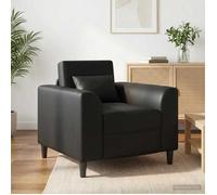 vidaXL Fauteuil Noir Simili Cuir, Fauteuil Moderne, Assise stylée pour Salon, Chaise en Simili Cuir, Coussin Polyvalent pour Chambre et Salon