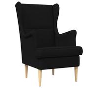 vidaXL Fauteuil Noir Tissu, Fauteuil Moderne, Chaise de Lecture Confortable, Coussins Doux, Design Ergonomique pour Salon et Chambre
