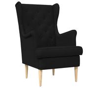 vidaXL Fauteuil Noir Tissu, Fauteuil, Style Moderne rembourré, siège Pratique, Coussin en Mousse Confortable, Cadre en Tissu, Pieds en Bois de Caoutchouc