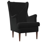 vidaXL Fauteuil Noir Velours, Fauteuil Moderne, Velours, Assise Confortable pour Chambre, Design Durable, Cadre Métallique, Élément Indispensable