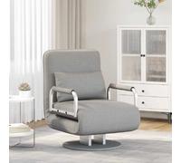 vidaXL Fauteuil Pivotant et Canapé-lit Gris Clair
