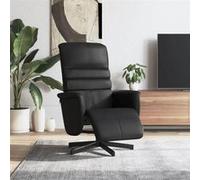 vidaXL Fauteuil inclinable avec repose-pied, dossier et accoudoirs – Similicuir noir