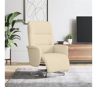vidaXL Fauteuil inclinable avec repose-pieds en tissu Crème G