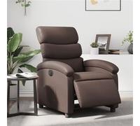 vidaXL Fauteuil Inclinable Électrique, Chaise de Relaxation avec Dossier et Repose-Pied Réglables, Siège de Salon, Moderne, Marron Similicuir