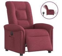 vidaXL Fauteuil réglable électrique tissu bordeaux Rouge G