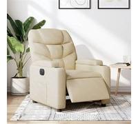 vidaXL Fauteuil réglable électrique tissu crème Crème G