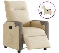 vidaXL Fauteuil réglable électrique tissu crème Crème G
