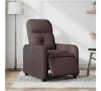 vidaXL Fauteuil inclinable électrique tissu marron foncé