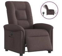 vidaXL Fauteuil inclinable électrique 3303239 Tissu marron foncé pour personnes âgées