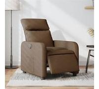 vidaXL Fauteuil inclinable électrique en tissu marron