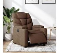 vidaXL Fauteuil réglable électrique tissu marron Marron G