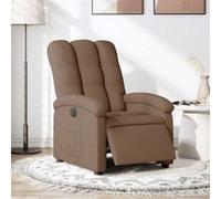 vidaXL Fauteuil réglable électrique tissu marron Marron G