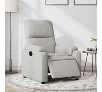 vidaXL Fauteuil réglable électrique tissu microfibre gris clair Gris G